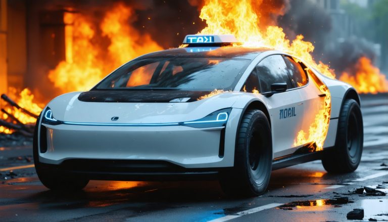En robotaxi tar eld: Vad det betyder för framtiden för förarlösa bilar
